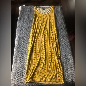 Yellow blue floral long dress